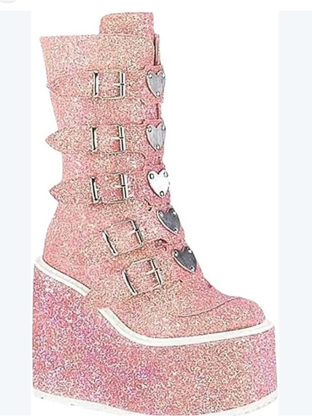 DemoniaCult Gothic  Glitter Swing-230G Boots - Picture 2 of 7